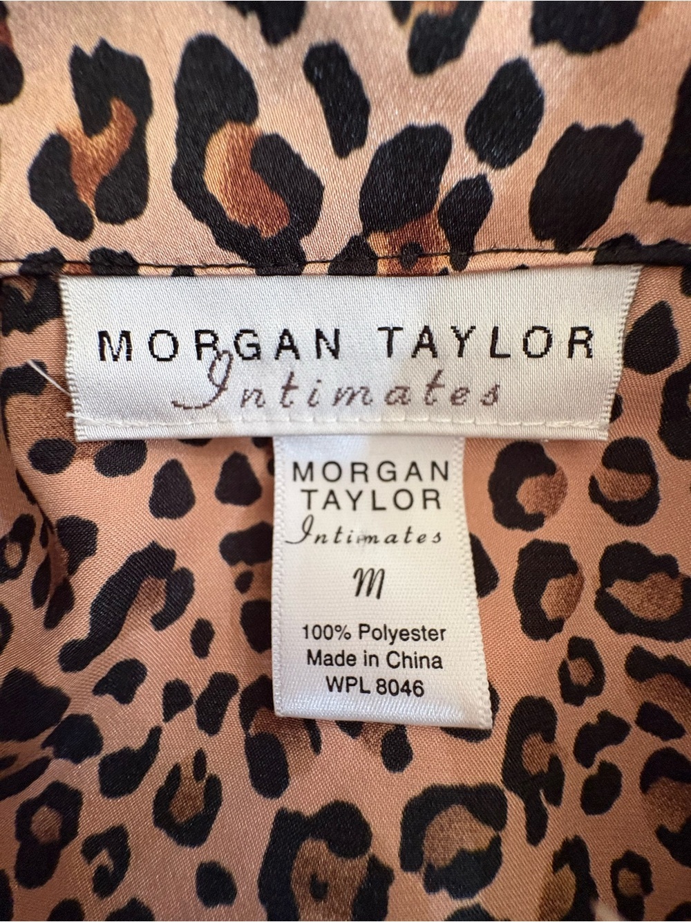 Morgan Taylor Intimates Leopard Print Pajama Top Satin Finish Size M Loungewear - Picture 3 of 7